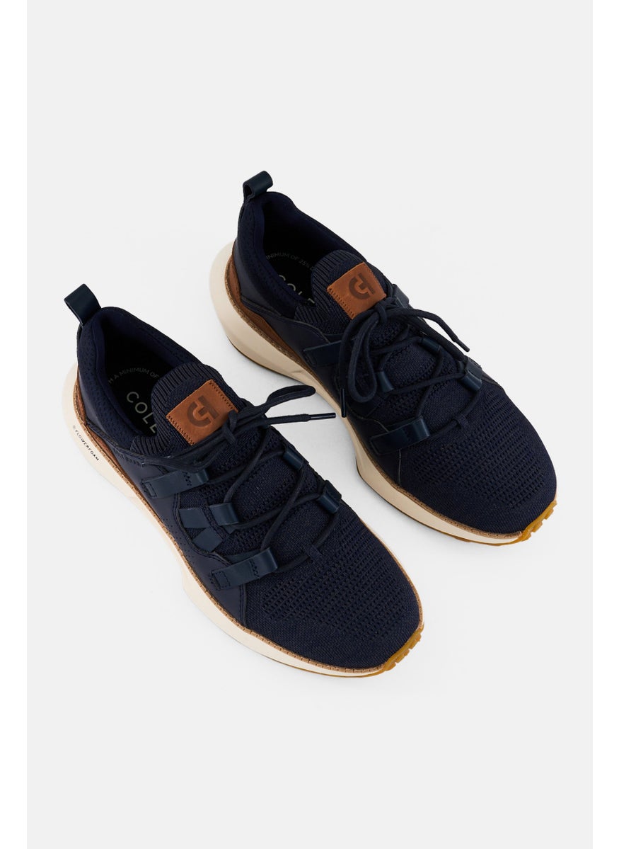 Men Medium Grnd Motion Stitch Lace Up Outdoor Shoes, Navy