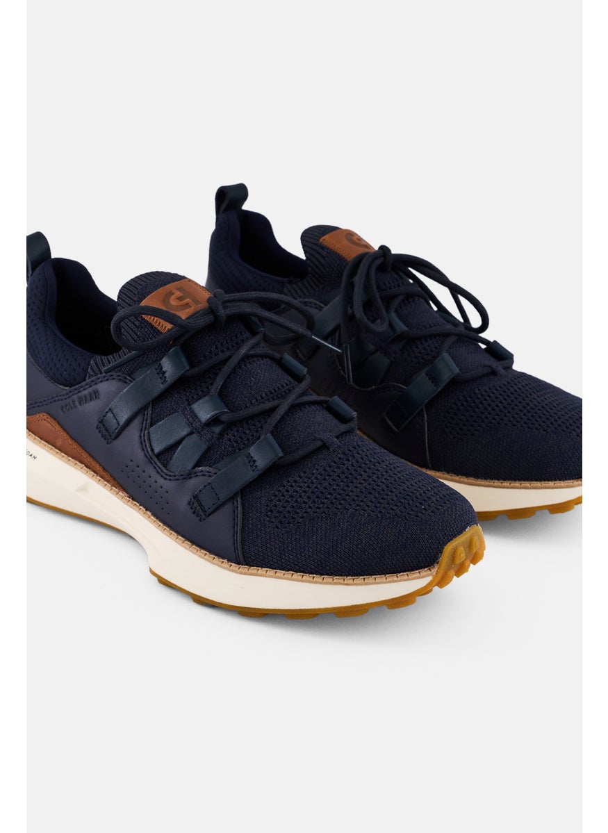 Men Medium Grnd Motion Stitch Lace Up Outdoor Shoes, Navy