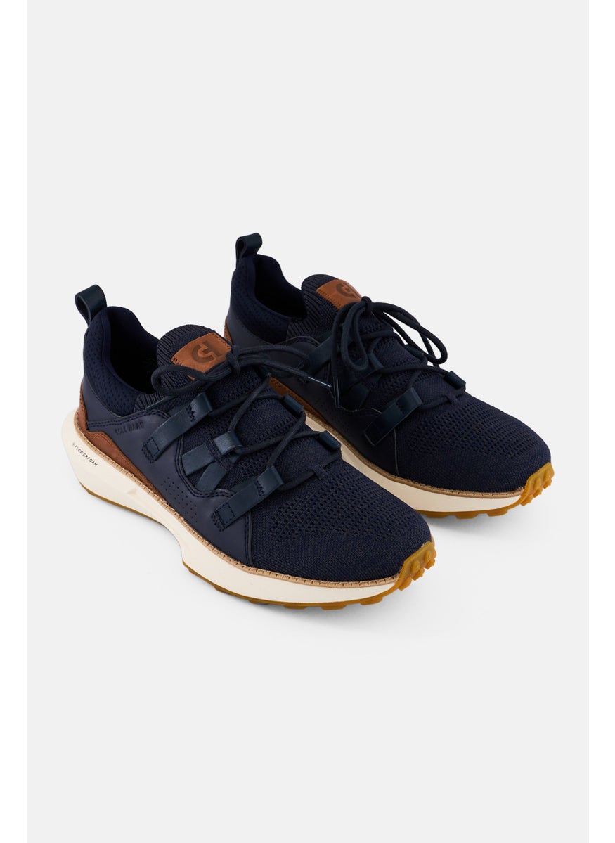 Men Medium Grnd Motion Stitch Lace Up Outdoor Shoes, Navy