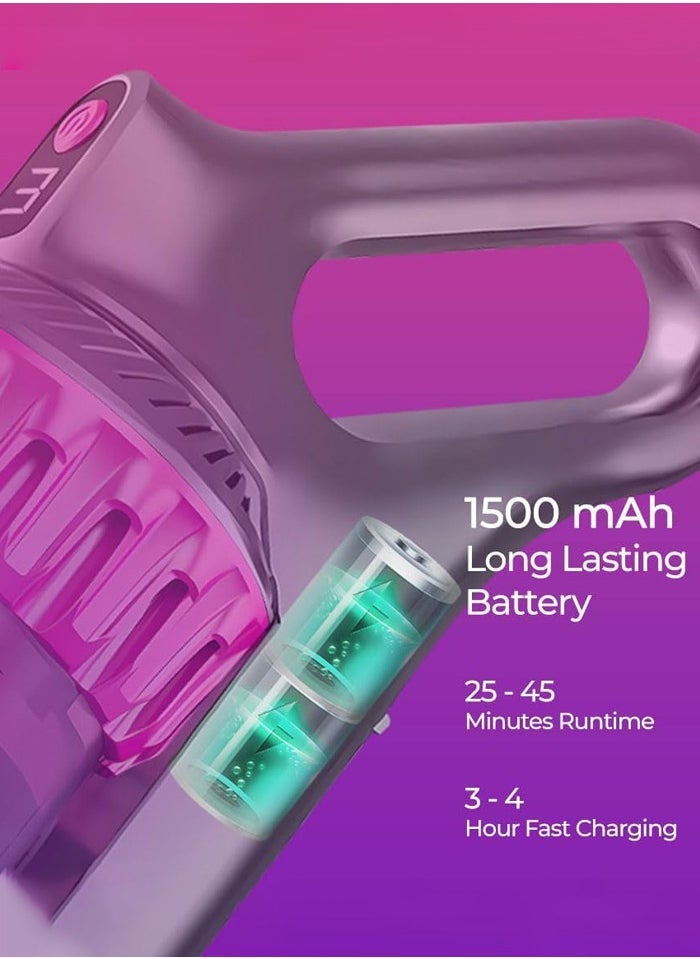 4 in 1 Cordless Vacuum Cleaner,10000Pa UV Mite Removal, Stick Handheld Vacuum Cleaner Ultra Quiet,Lightweight Vacuum Cleaner with HEPA Filter For Home/Car/Pet and Carpet Cleaning