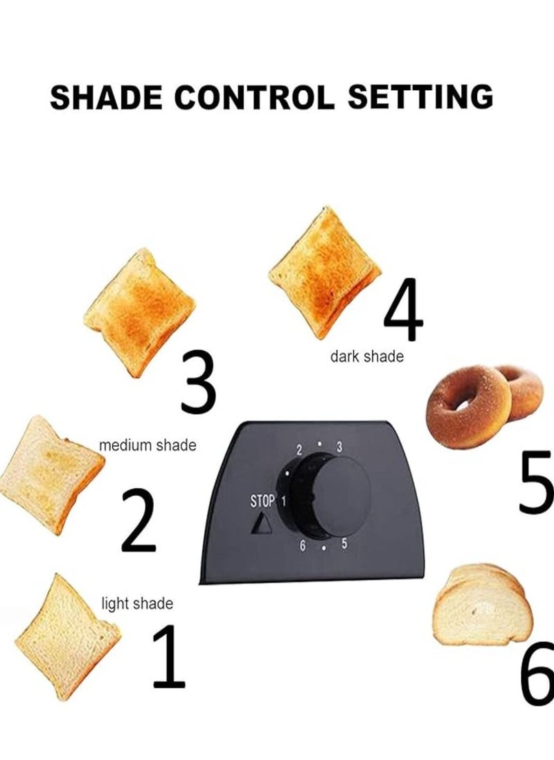 4 Slice Toaster with Adjustable Browning Control knob, Stop Function & Removable Crumb Tray Breakfast Maker Stainless Steel Bread Toaster (SC-BRD02)