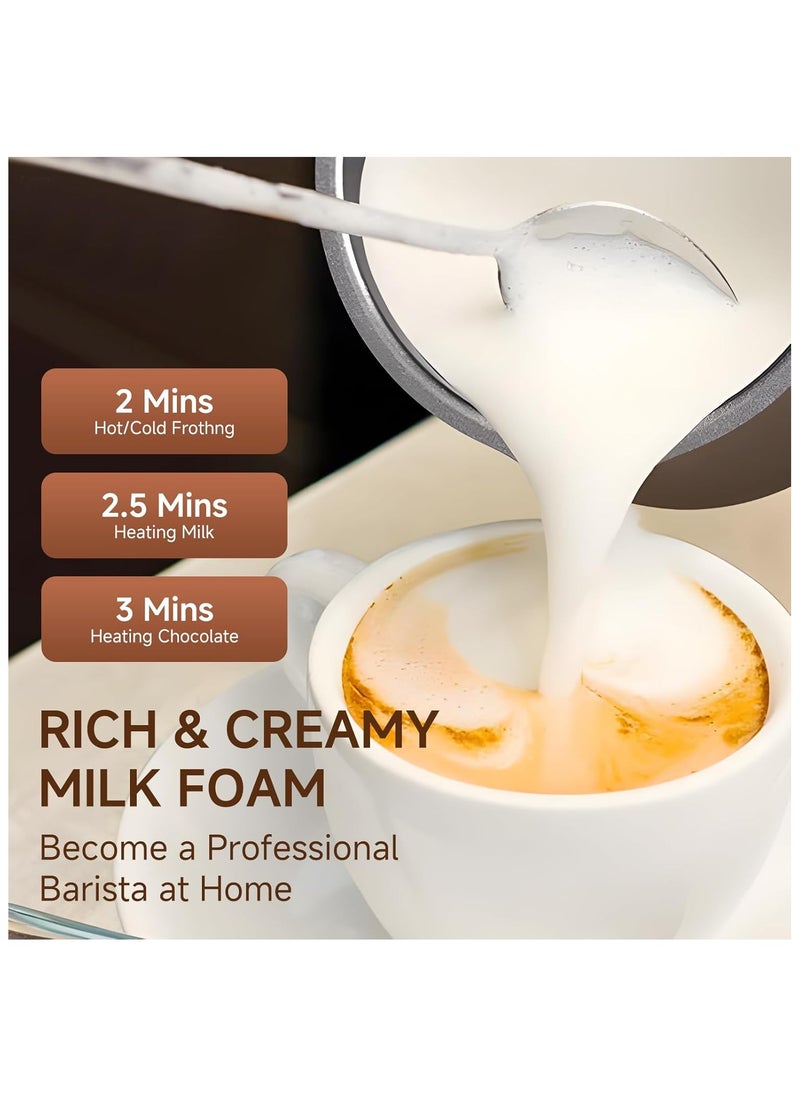 Milk Frother 4-in-1 Electric Automatic Milk Steamer，Hot and Cold Foam Maker and Milk Warmer for Latte, Cappuccinos, Macchiato Coffee Maker