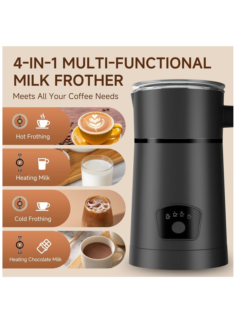Milk Frother 4-in-1 Electric Automatic Milk Steamer，Hot and Cold Foam Maker and Milk Warmer for Latte, Cappuccinos, Macchiato Coffee Maker