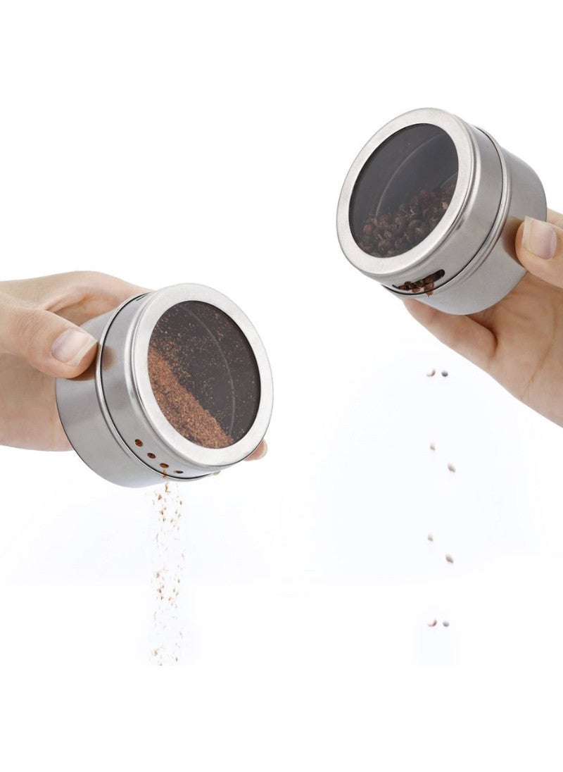 Stainless Steel Table Top 9 Lu Magnet Spice Holder CIN220