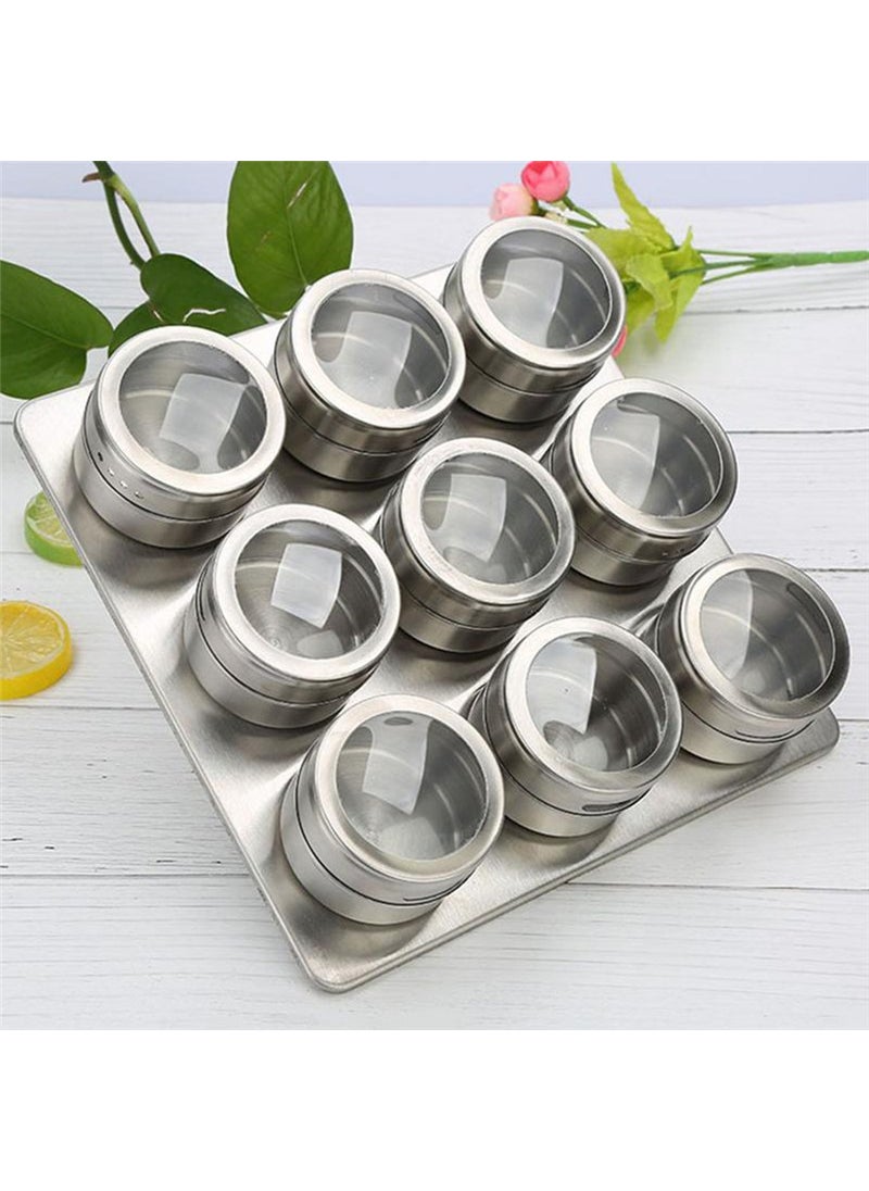 Stainless Steel Table Top 9 Lu Magnet Spice Holder CIN220