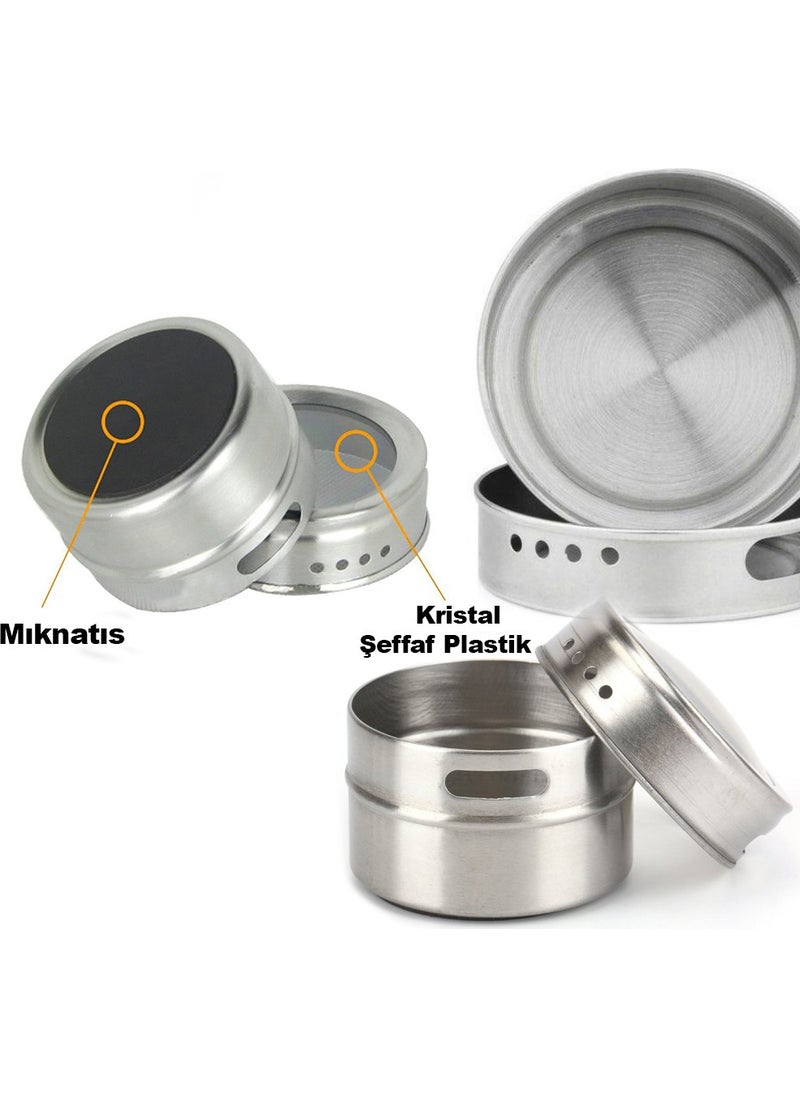 Stainless Steel Table Top 9 Lu Magnet Spice Holder CIN220