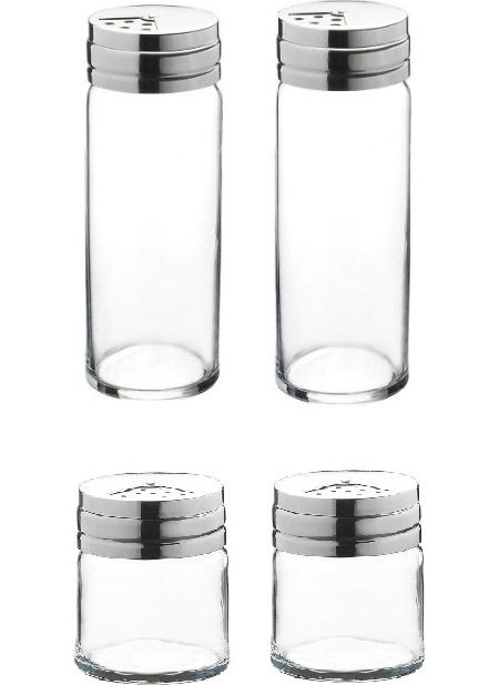 Basic 4 Piece Salt Shaker-Pepper Shaker-Spice Shaker Set