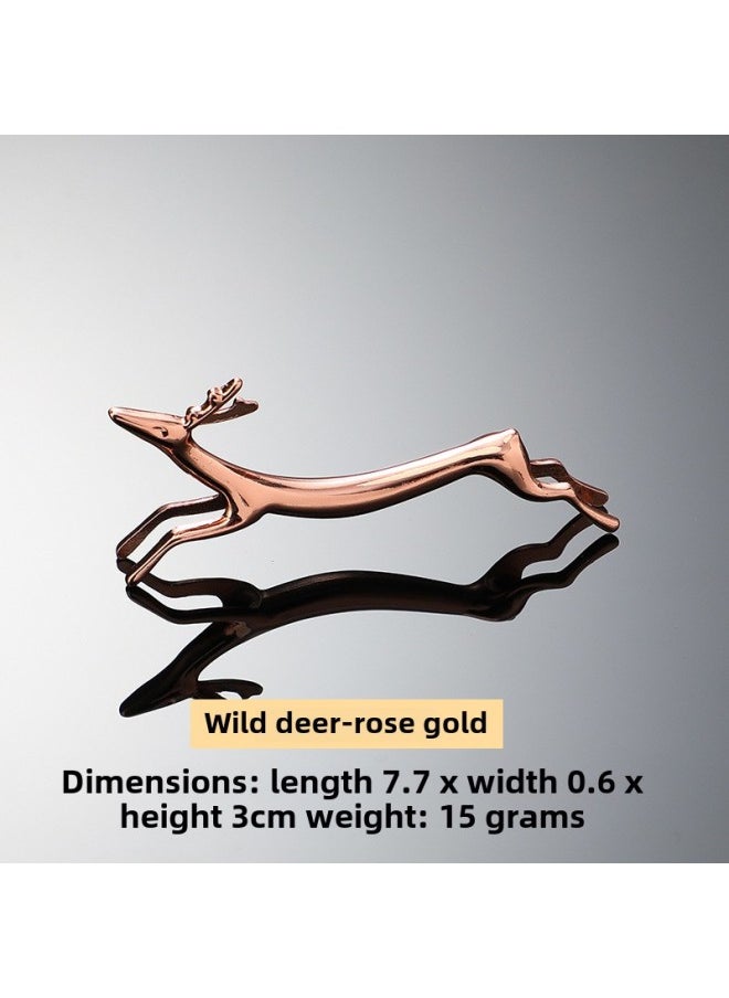 Alloy Sausage Dog Deer Chopsticks Holder Korean Style Plated Plated Chopsticks Rest Spoon Holder-Color:419-3 Rose Gold Wild Deer Chopsticks Rack