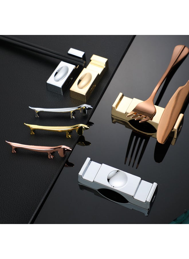 Alloy Sausage Dog Deer Chopsticks Holder Korean Style Plated Plated Chopsticks Rest Spoon Holder-Color:419-3 Rose Gold Wild Deer Chopsticks Rack