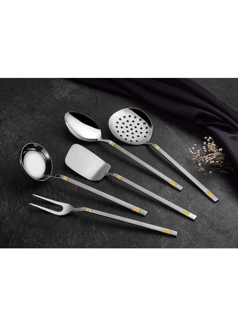 Duru Satin Gold 5 Piece Ladle Skimmer Set