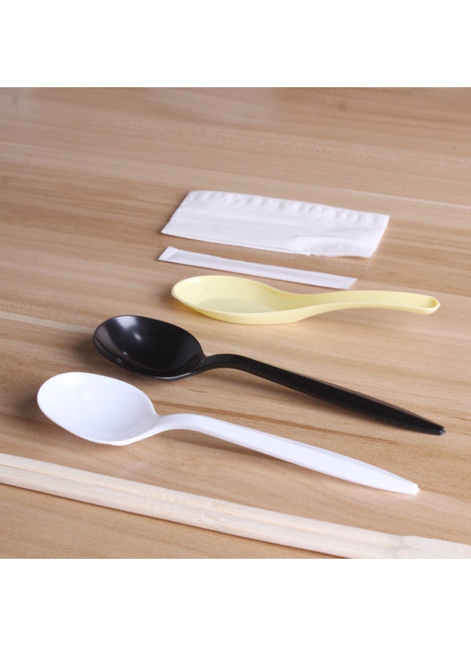 Direct Disposable Chopsticks Four-piece Takeaway Tableware Package Set Four-in-one Chopsticks Independent Packaging Wholesale-Color:Chinese Four-piece Set On The Tip Of The European Spoon (twin Chopsticks)(100 Sets)