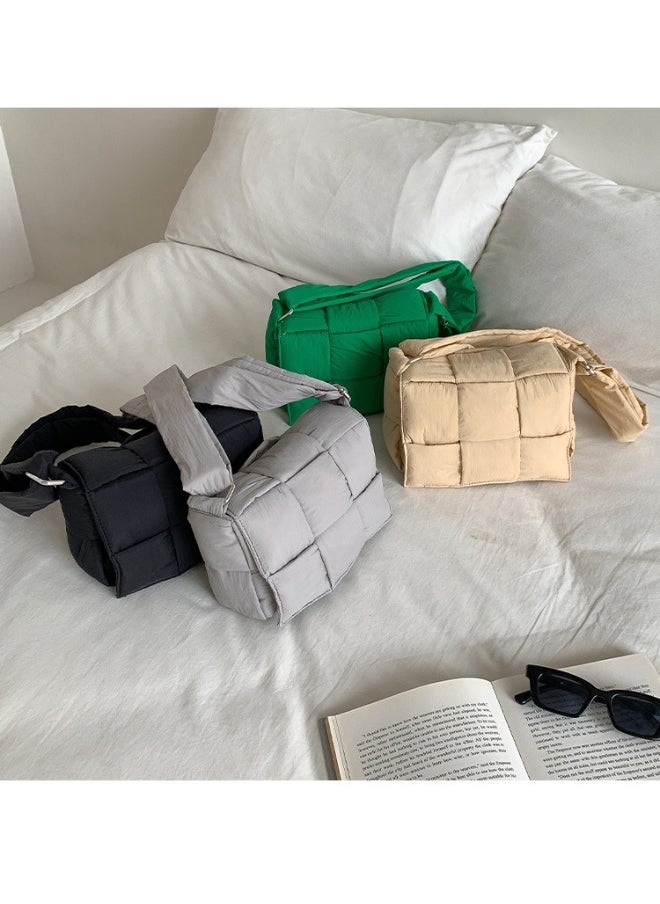 Niche Cotton Woven Pillow Bag Advanced Sense of Autumn-winter Assorted Beancurd Block Small Square Bag Single Shoulder Crossbody Bag Woman