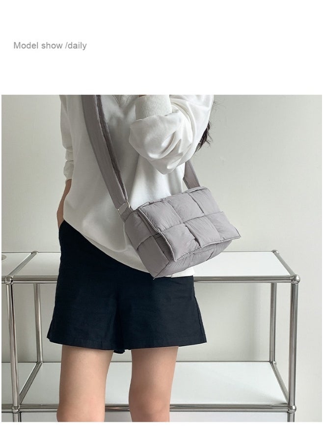 Niche Cotton Woven Pillow Bag Advanced Sense of Autumn-winter Assorted Beancurd Block Small Square Bag Single Shoulder Crossbody Bag Woman