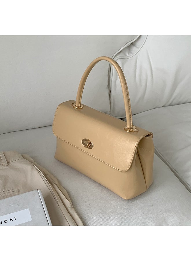 Retro Handbag Fashion Niche Design All Crossbody Bag Oil Wax Skin Foreign Air Clamshell Hand Carrying Small Square Bag