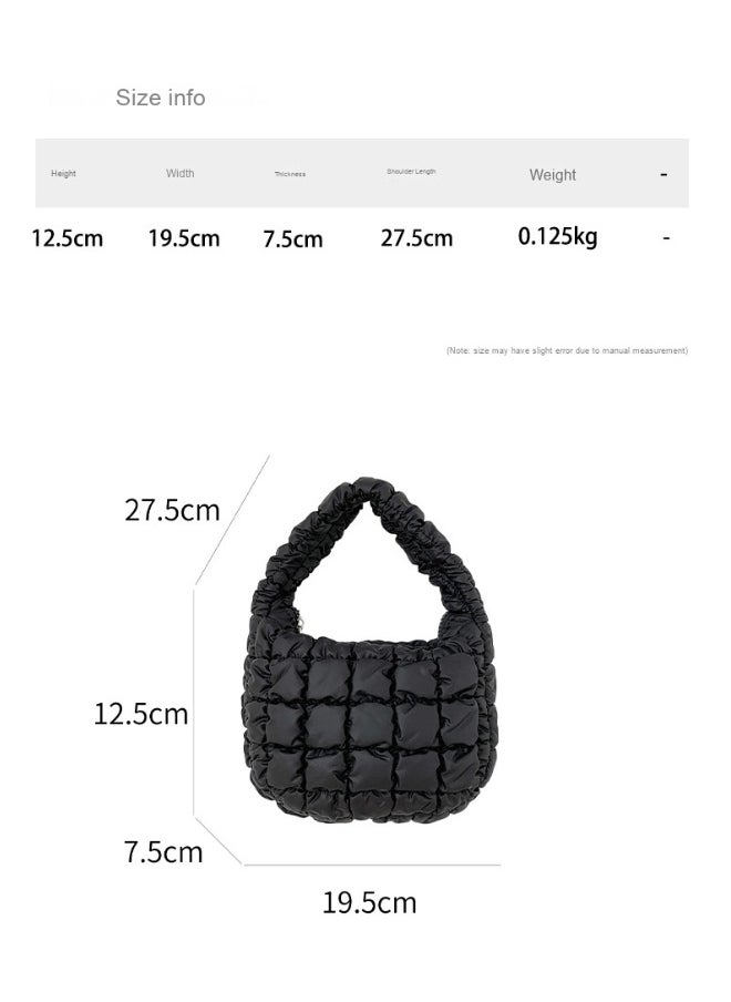 Autumn Pleated Diamond Check Handbag Cute Mini Cloud Bag Fashion Advanced Sense Bubble Down Bag