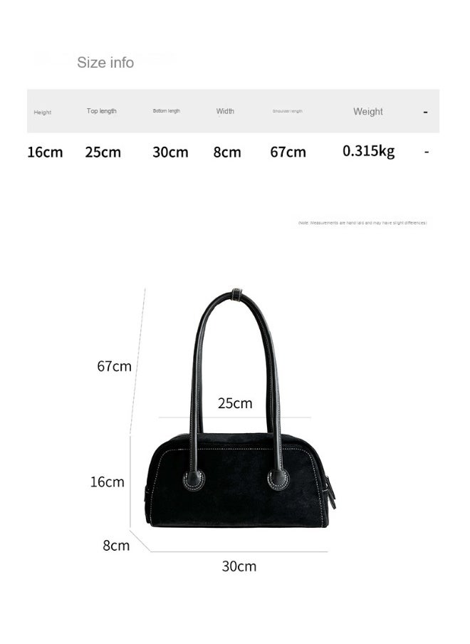 Vintage Fashion Suede Bag Niche High-grade Baguette Bag Large Capacity Shoulder Bag for Woman