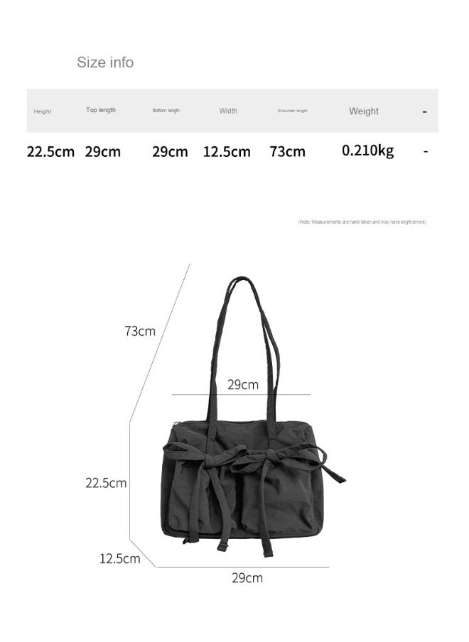 Fashion Bow Tote Bag Summer Luxury Sense Large Capacity Shoulder Bag Women's Simple Velcron Commuter Bag