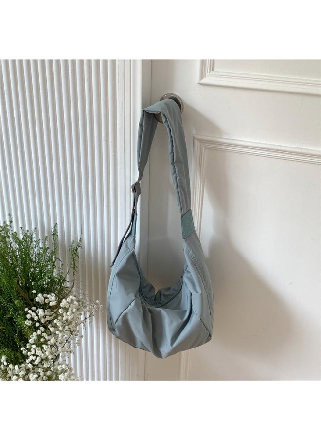 Korean Bag Women's Casual Single Shoulder Crossbody Bag Large Capacity Niche Fashion Wide Shoulder Strap Nylon Dumpling Bag Female