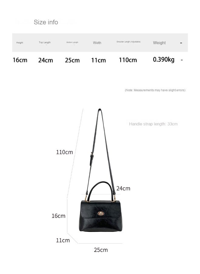 Retro Handbag Fashion Niche Design All Crossbody Bag Oil Wax Skin Foreign Air Clamshell Hand Carrying Small Square Bag