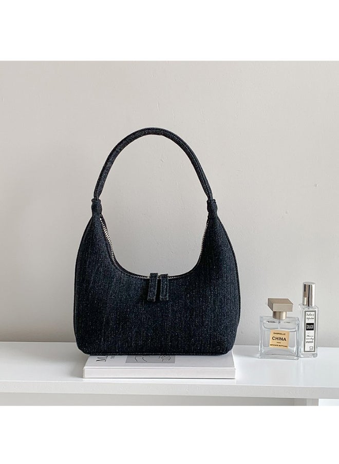 Korean Denim Hand Dumpling Bag Fashion Niche Baguette Bag High-grade Underarm Bag Female
