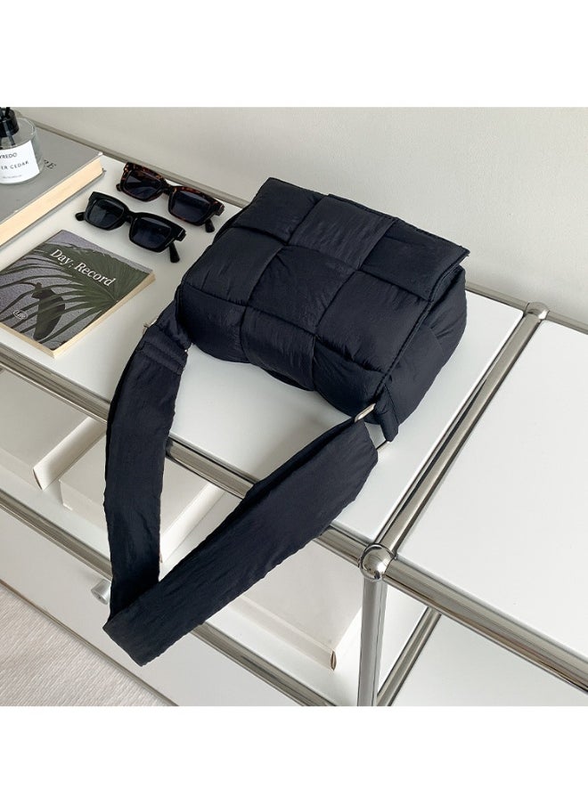 Niche Cotton Woven Pillow Bag Advanced Sense of Autumn-winter Assorted Beancurd Block Small Square Bag Single Shoulder Crossbody Bag Woman