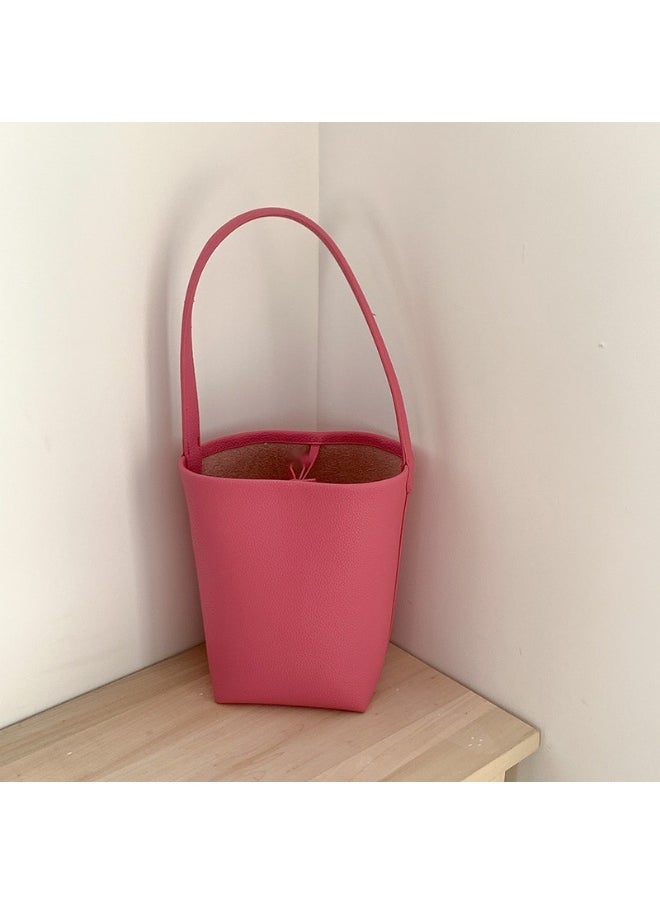 Simple Girl's Shoulder Bag Advanced Sense Refined Bucket Bag Large Capacity Small Wind Commuter Bag