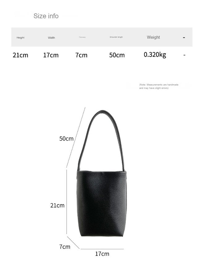 Simple Girl's Shoulder Bag Advanced Sense Refined Bucket Bag Large Capacity Small Wind Commuter Bag