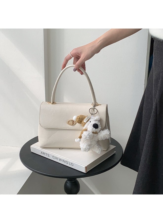 Retro Handbag Fashion Niche Design All Crossbody Bag Oil Wax Skin Foreign Air Clamshell Hand Carrying Small Square Bag