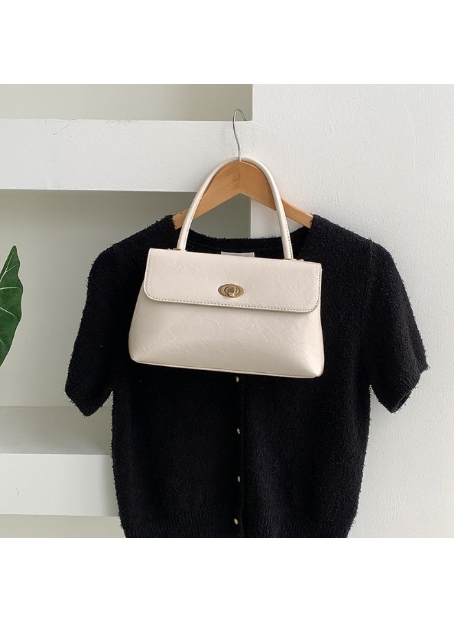 Retro Handbag Fashion Niche Design All Crossbody Bag Oil Wax Skin Foreign Air Clamshell Hand Carrying Small Square Bag