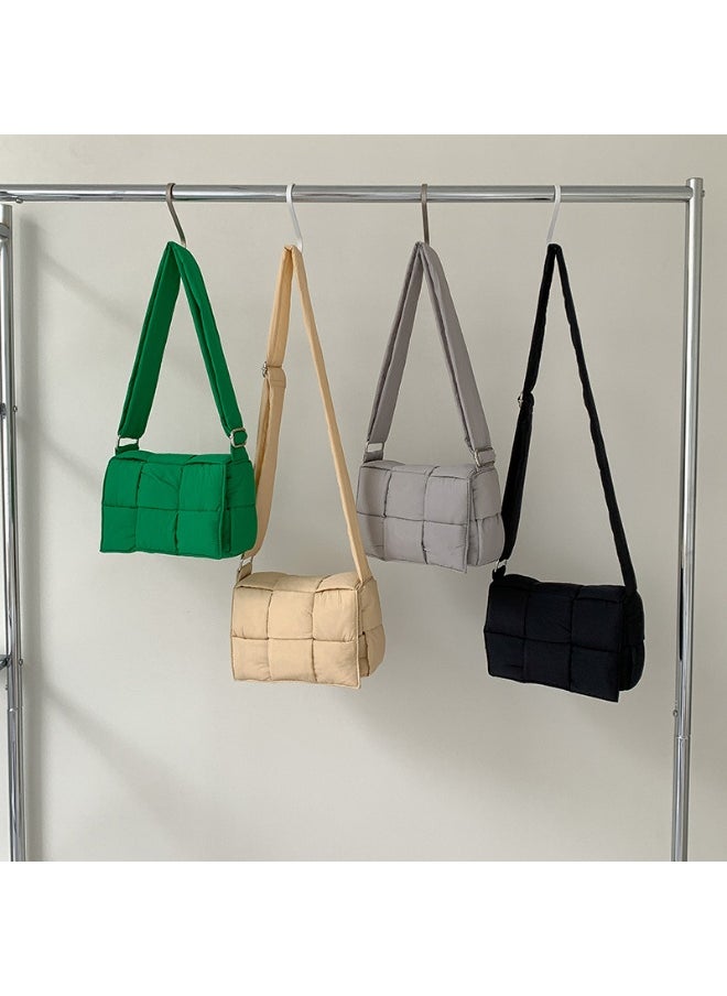 Niche Cotton Woven Pillow Bag Advanced Sense of Autumn-winter Assorted Beancurd Block Small Square Bag Single Shoulder Crossbody Bag Woman