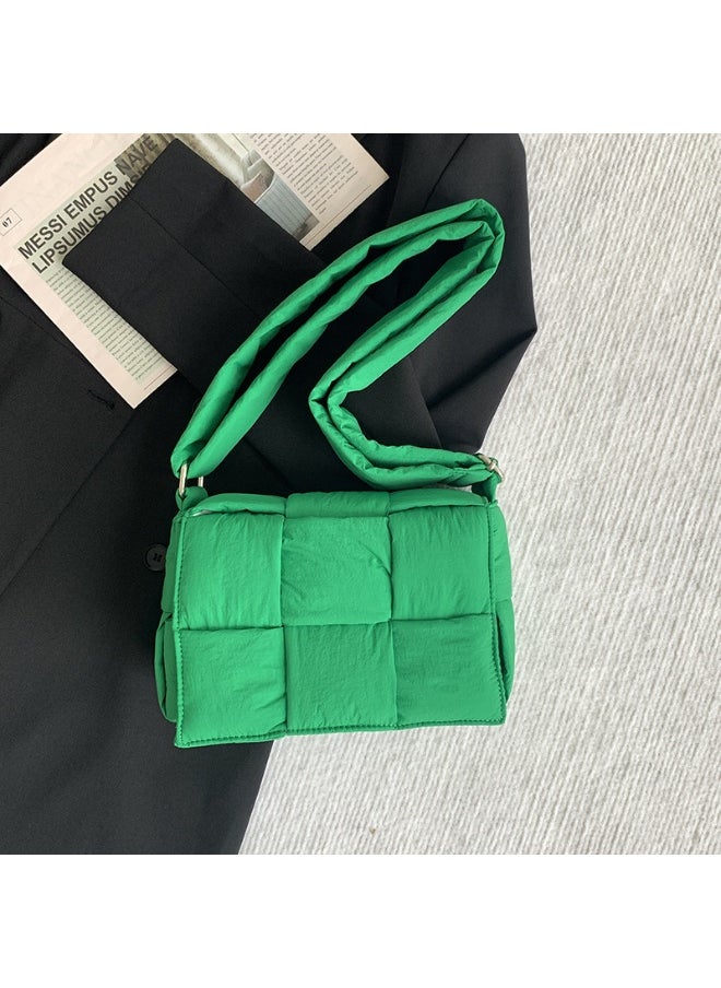 Niche Cotton Woven Pillow Bag Advanced Sense of Autumn-winter Assorted Beancurd Block Small Square Bag Single Shoulder Crossbody Bag Woman