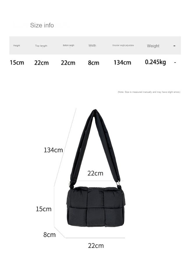 Niche Cotton Woven Pillow Bag Advanced Sense of Autumn-winter Assorted Beancurd Block Small Square Bag Single Shoulder Crossbody Bag Woman
