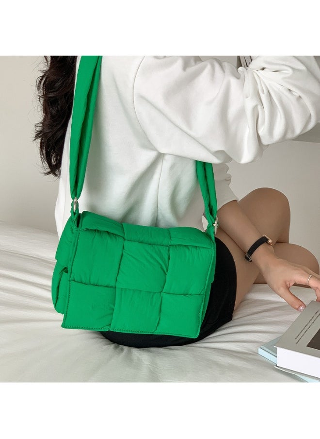 Niche Cotton Woven Pillow Bag Advanced Sense of Autumn-winter Assorted Beancurd Block Small Square Bag Single Shoulder Crossbody Bag Woman
