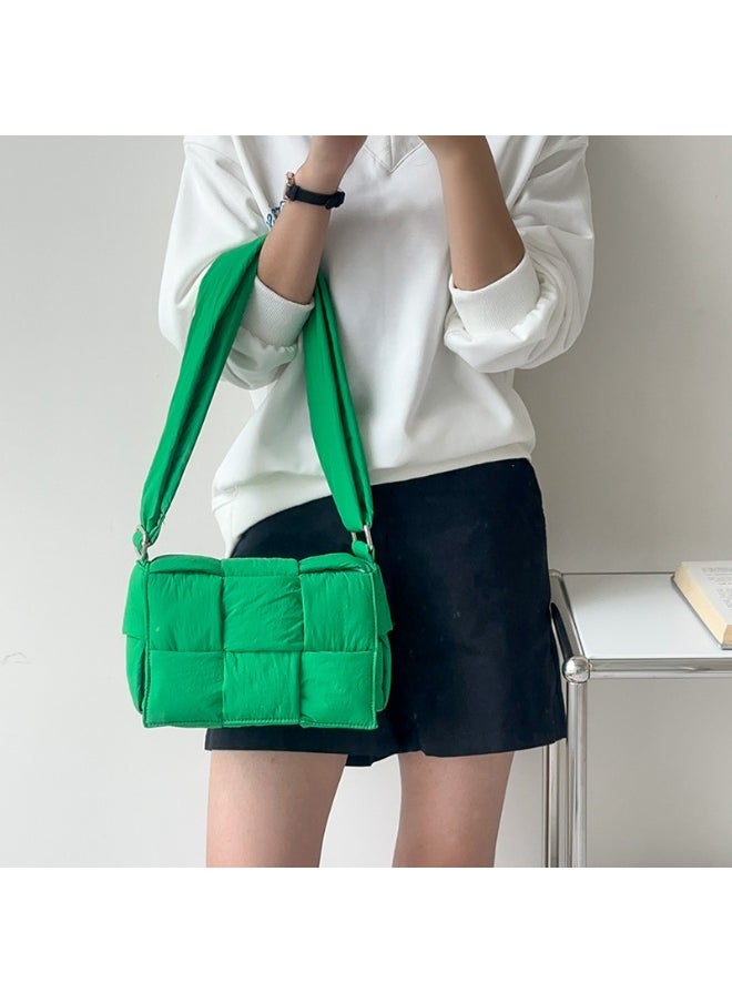 Niche Cotton Woven Pillow Bag Advanced Sense of Autumn-winter Assorted Beancurd Block Small Square Bag Single Shoulder Crossbody Bag Woman