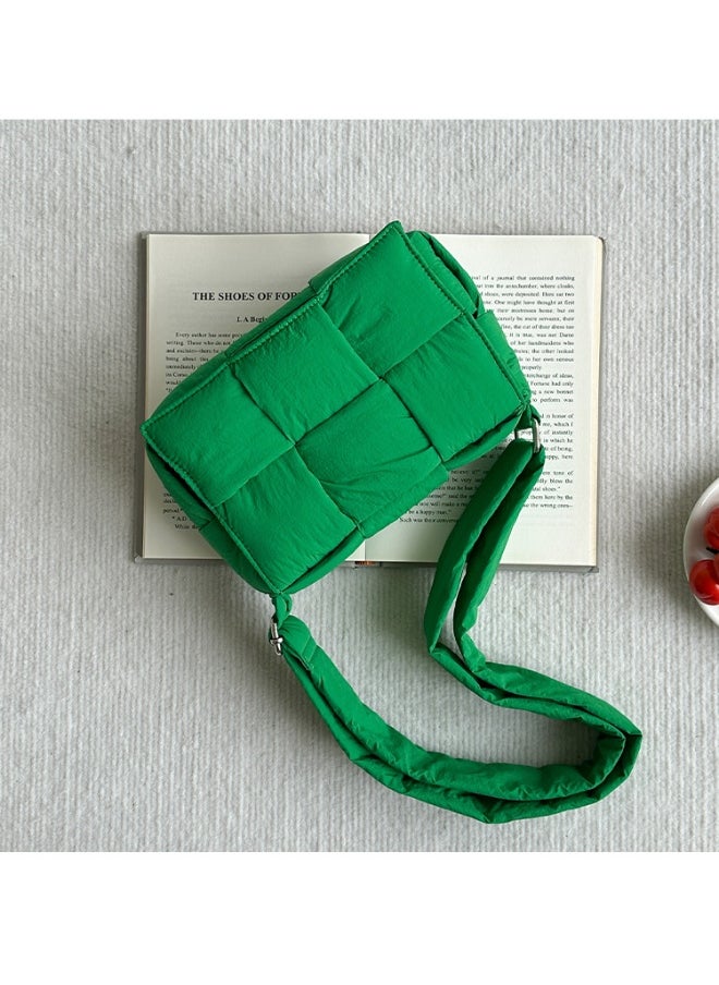Niche Cotton Woven Pillow Bag Advanced Sense of Autumn-winter Assorted Beancurd Block Small Square Bag Single Shoulder Crossbody Bag Woman