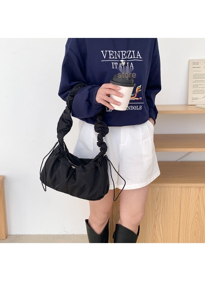 Korean Shoulder Bag Fold Armpit Cloud Bag Temperament Simple High-grade Sense of Niche Nylon Bag Girls Commute Everything