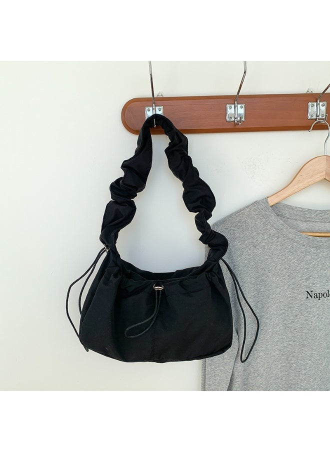 Korean Shoulder Bag Fold Armpit Cloud Bag Temperament Simple High-grade Sense of Niche Nylon Bag Girls Commute Everything