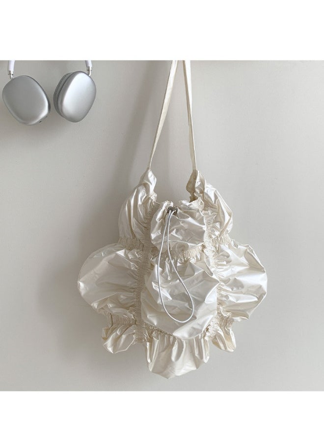Niche Design Fold Large Capacity Shoulder Bag Personality Drawstring Cloud Bag Irregular Underarm Bag Advanced Sense