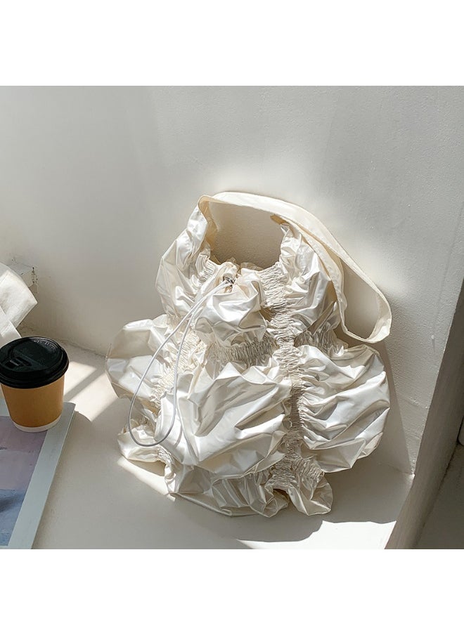 Niche Design Fold Large Capacity Shoulder Bag Personality Drawstring Cloud Bag Irregular Underarm Bag Advanced Sense