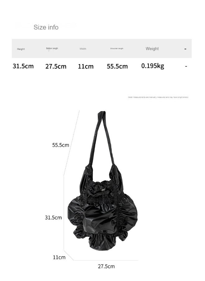 Niche Design Fold Large Capacity Shoulder Bag Personality Drawstring Cloud Bag Irregular Underarm Bag Advanced Sense