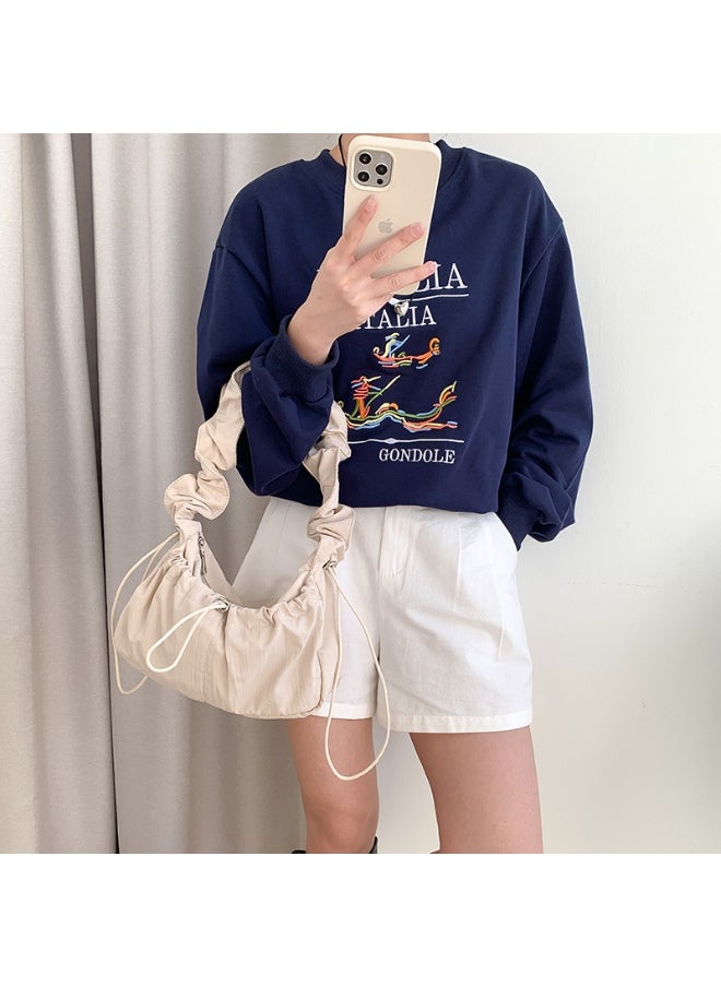 Korean Shoulder Bag Fold Armpit Cloud Bag Temperament Simple High-grade Sense of Niche Nylon Bag Girls Commute Everything