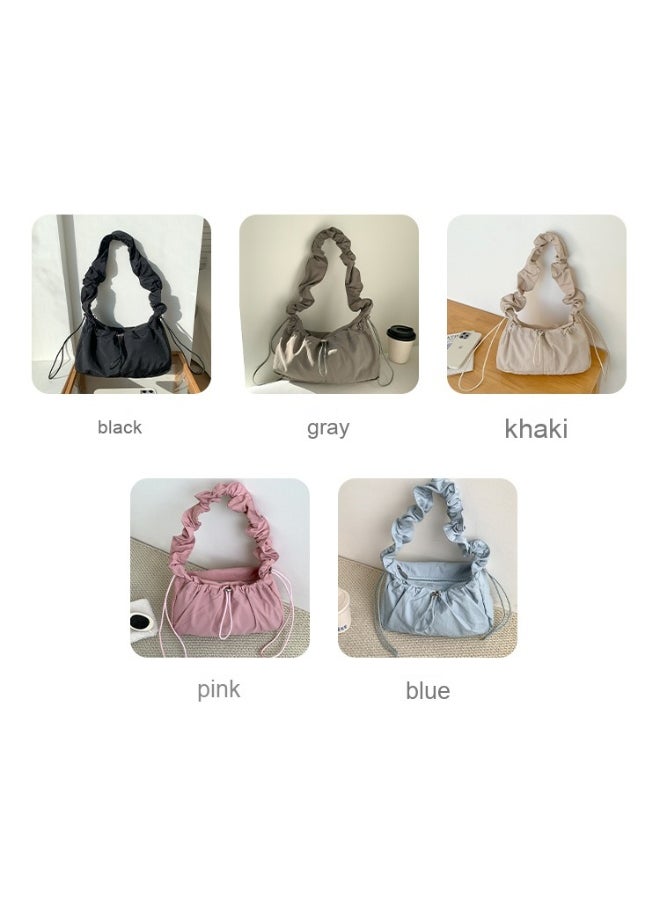 Korean Shoulder Bag Fold Armpit Cloud Bag Temperament Simple High-grade Sense of Niche Nylon Bag Girls Commute Everything