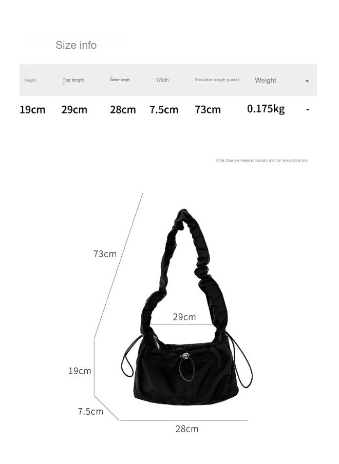 Korean Shoulder Bag Fold Armpit Cloud Bag Temperament Simple High-grade Sense of Niche Nylon Bag Girls Commute Everything