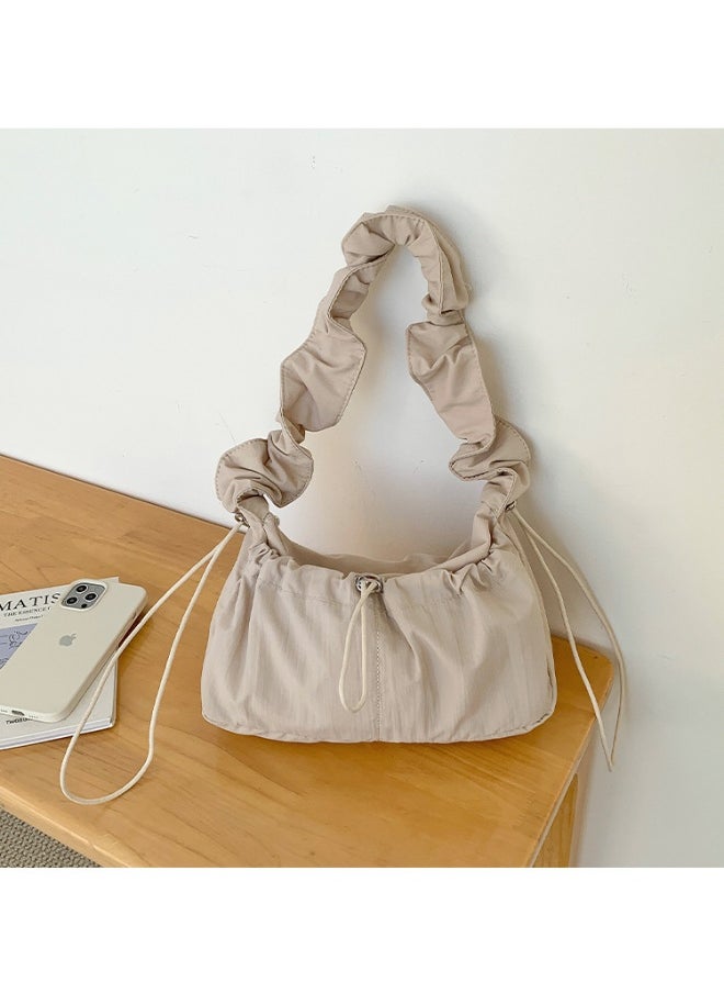 Korean Shoulder Bag Fold Armpit Cloud Bag Temperament Simple High-grade Sense of Niche Nylon Bag Girls Commute Everything