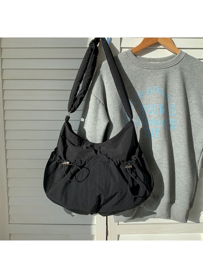 INS Student Fold Bag Casual Niche Korean Nylon Bag Large Capacity Female Crossbody Shoulder Bag