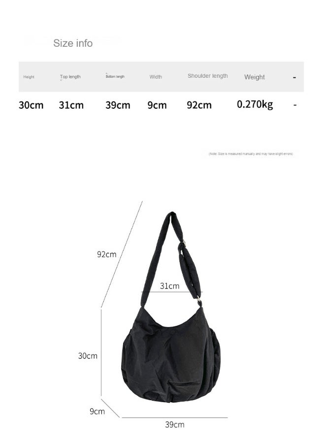 INS Student Fold Bag Casual Niche Korean Nylon Bag Large Capacity Female Crossbody Shoulder Bag