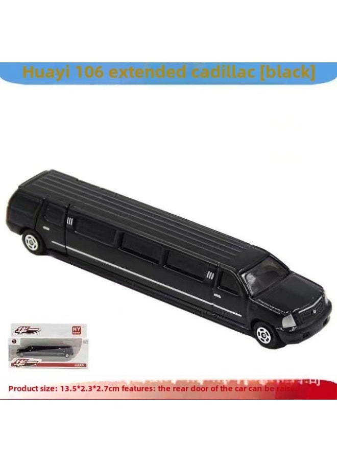 Huayi Alloy Model Car Lengthened Lincoln Cadillac Bus 134 Children's Toy Car-Color:Black Extended Cadillac