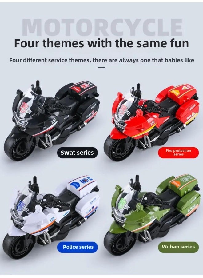 Motorcycle Toy Boy Simulation Alloy Motorcycle Model Racing Children's Back Toy Car Car Car Gift-Color:Black Swat Motorcycle Can Be Used As Pendant (size 12cm) Motorcycle
