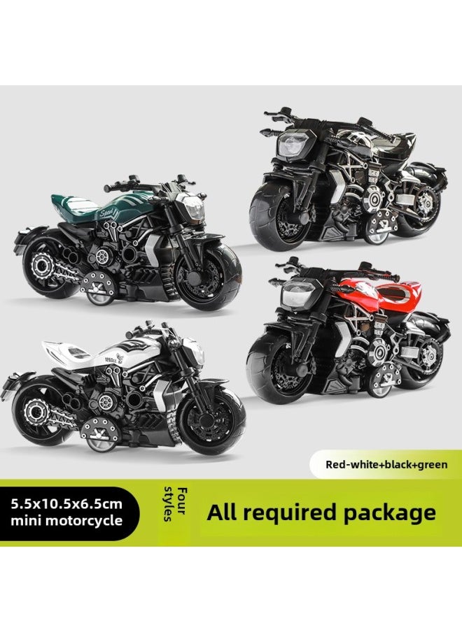 Motorcycle Toy Boy Simulation Alloy Motorcycle Model Racing Children's Back Toy Car Car Car Gift-Color:Armed Police Green Motorcycle Can Be Used As Pendant (size 12cm) Motorcycle