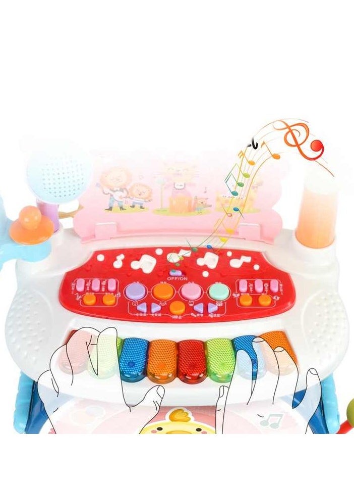Kids Educational Drum Kit with Microphone & Keyboard – Musical Learning Toy with Lights, Sounds & Pedals for Toddlers Ages 3+